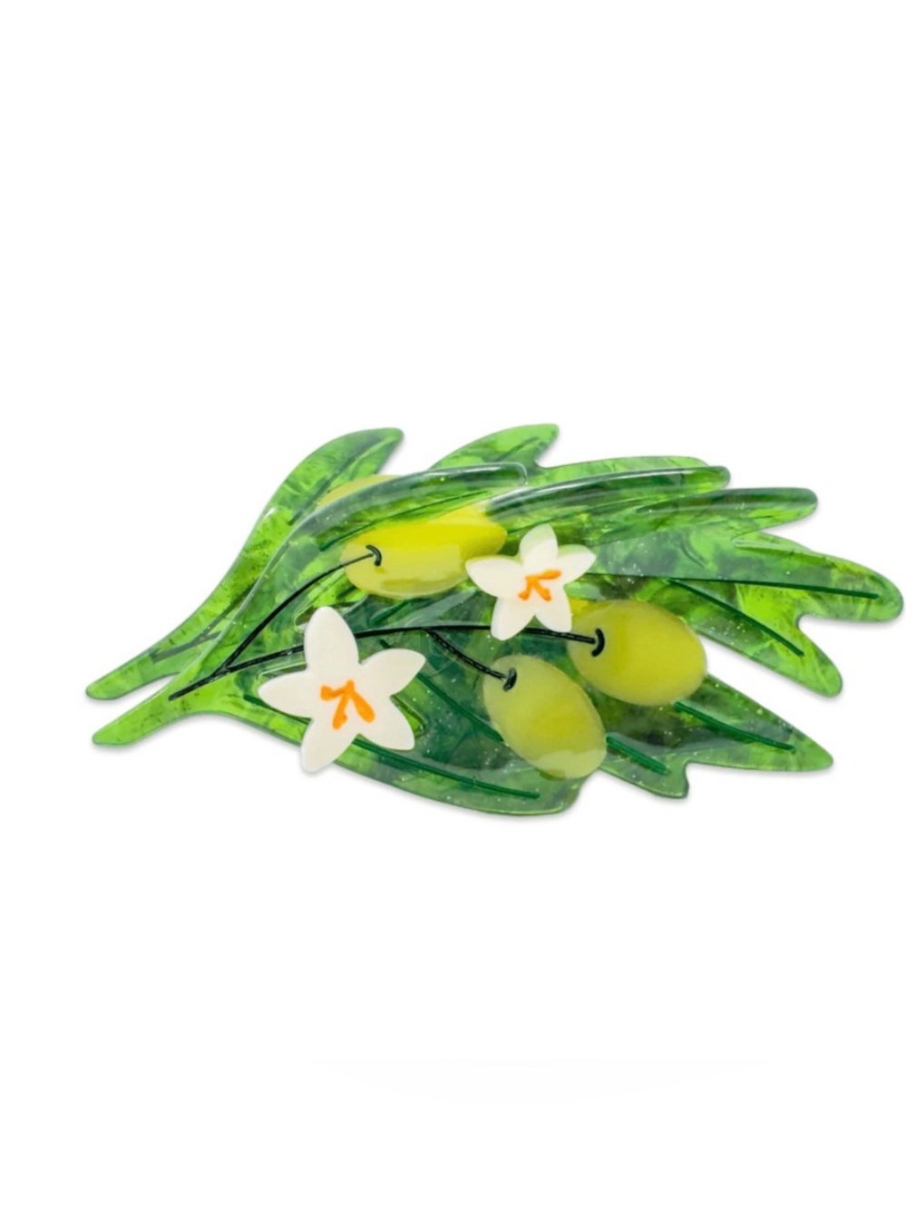 NEW NWOT Jenny Lemons Large Olive Branch Hair Clip Never worn